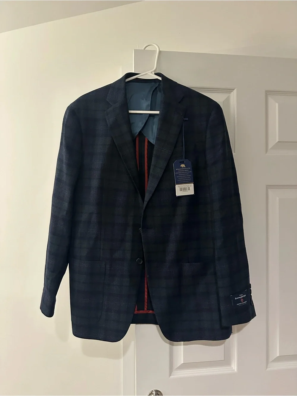 NEW WITH TAGS Onward Reserve Ermenegildo Zegna Dark Navy Plaid Sport Coat